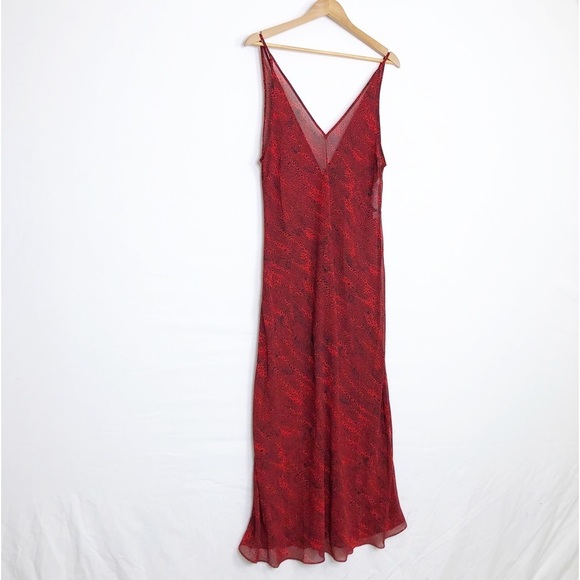 Victoria’s Secret red printed sheer Maxi slip dress - Picture 8 of 10